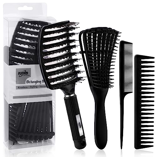 Save 10% on KPX 4-Piece Curly Hair Detangling Brush Set