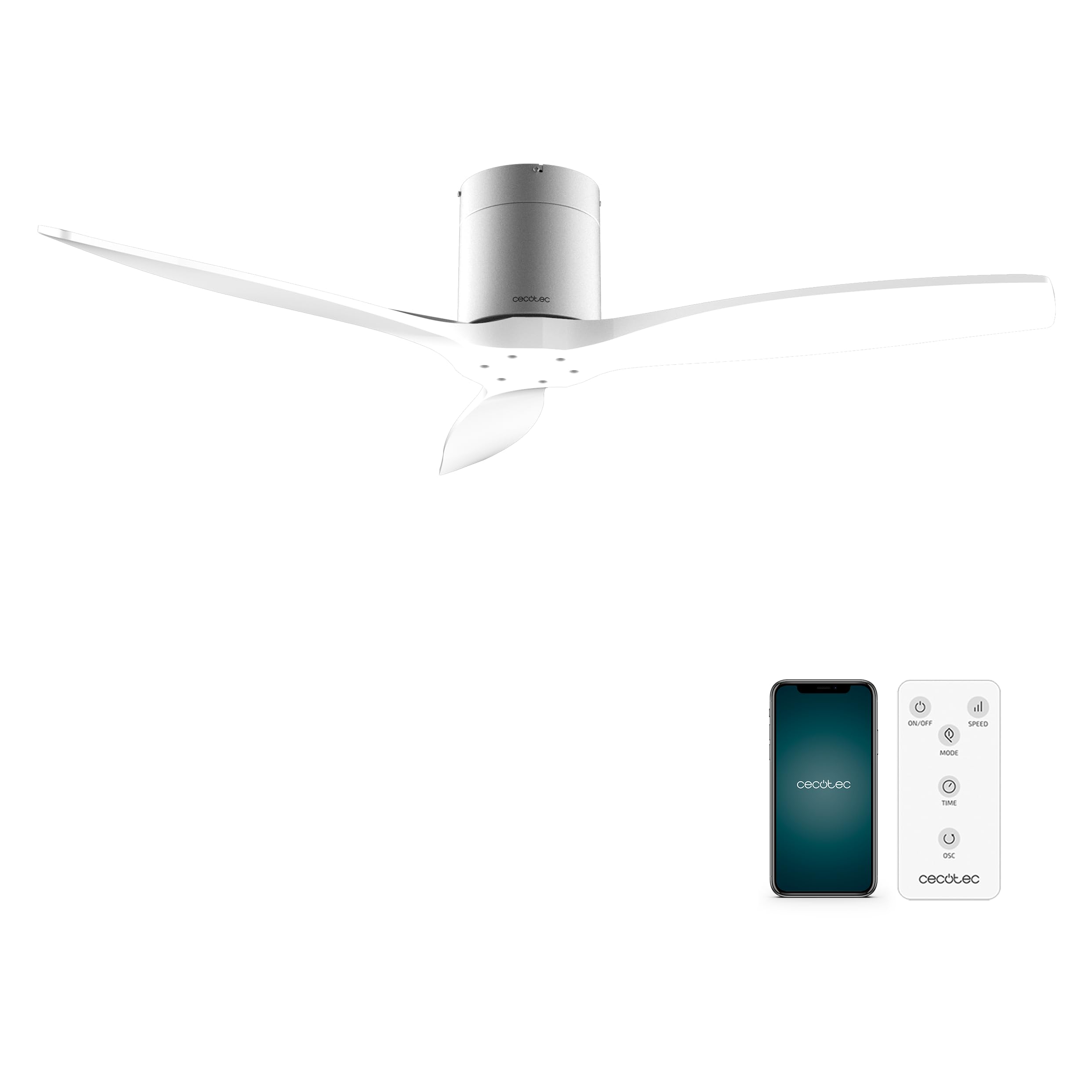 Cecotec Ventilador de Techo con Mando EnergySilence Aero 5500 Aqua Black&White Connected. Motor DC 40W, Diámetro 132cm, 3 Aspas, Bajo consumo, Wifi, Exteriores, Temporizador, Verano e invierno — view 15