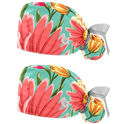 Casquettes de travail respirantes JDEZ à motif fleuri anti-transpiration