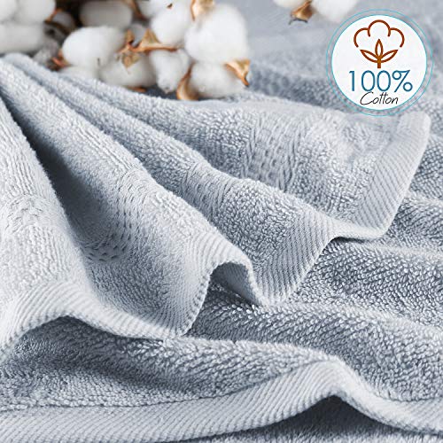 Image of Hearth & Harbor Washcloths 12 Pack - 100% Cotton Washcloth for Body and face, High Absorbent and Soft 13 inchx13 inch Body Wash Cloth, Quick Dry - Ice Blue Washcloths