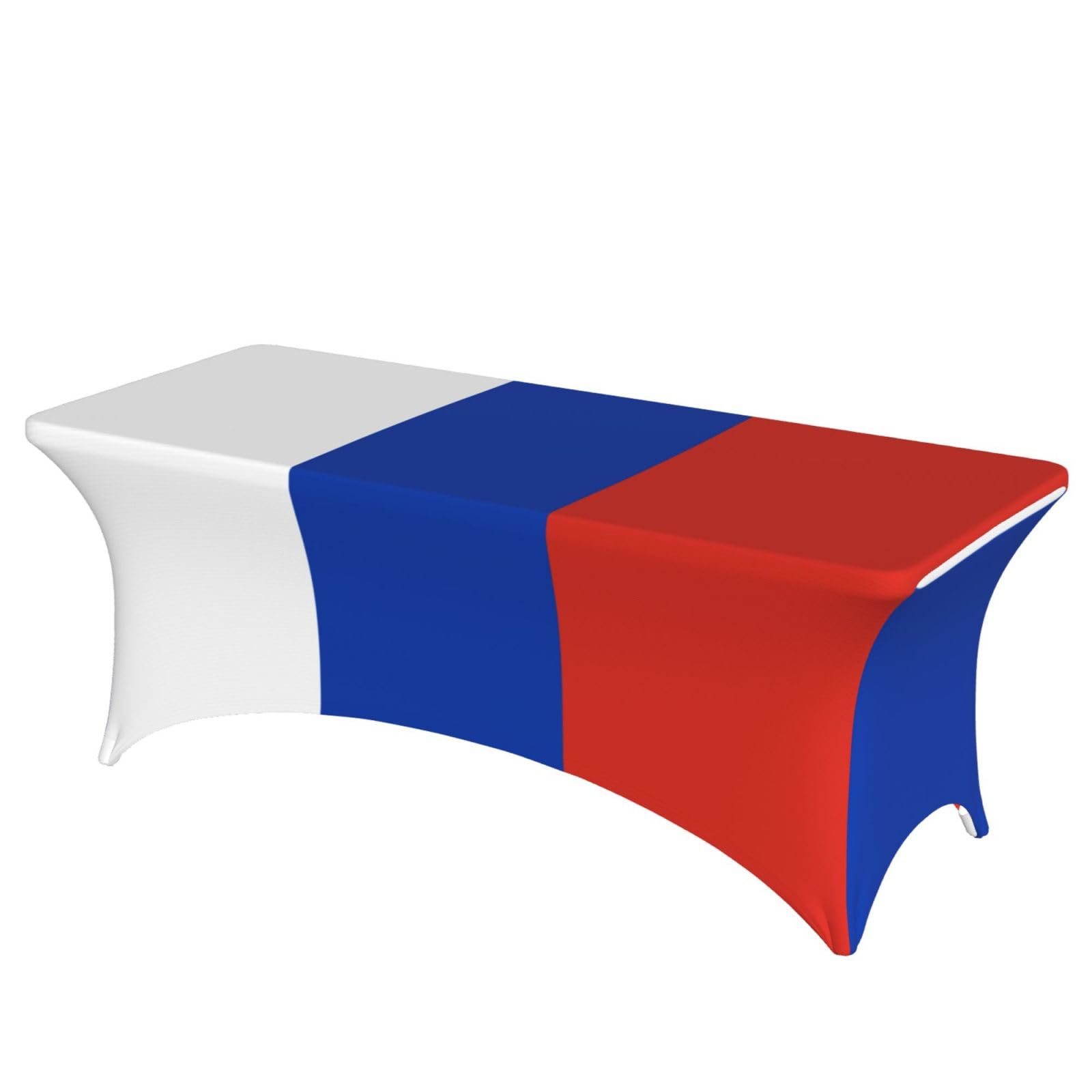 NImongt Russian Flag Print Elastic Rectangular Tablecloth Holidays Family Banquet Wedding Party Table Cover