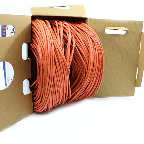 Infinity Cable Cat6E Cmr Riser 600Mhz Utp, 24Awg, Solid, Bare Copper, 1000 Feet, Ul Certified, Ethernet Cable, Easy To Pull (Reelex Ii) Box, Orange #TOP1