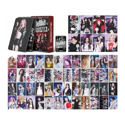 QOCUILC BP Photocards,55 Pcs photocards blackpink,Kpop Tarjeta Fotográfica,black pink Nuevo Álbum Cards para Fans(HELLO MONSTIEZ)