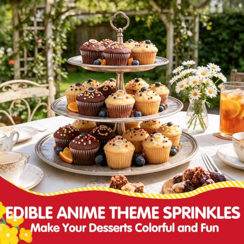 Image of Edible Nonpareil Sprinkles,Black Red Yellow White Sprinkle Cake Decorating