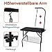 YRHome Hundepflegetisch Höhenverstellbar Trimmtisch für Hunde Hunde Badetisch Hundefriseur Tisch Schertisch Pflegetisch rutschfest mit Schlingen und Ablage bis 60 KG Belastbar 80,5x46x76cm(Klein)