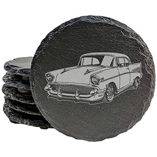 Classic Muscle Car Slate Coasters, Set of 4