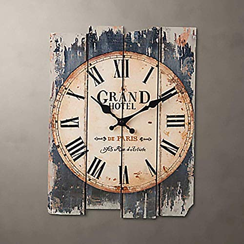 Horloge murale de salon d'intérieur rustique en bois brun pour décoration vintage