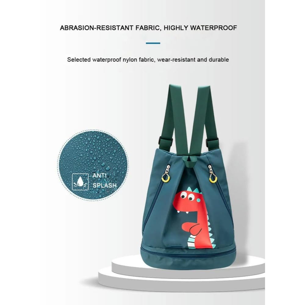 CYBHSM Dry Wet Separato Cartoon Borsa da nuoto con cerniera Zaino impermeabile Escursionismo Equitazione Spiaggia Sport Piscina Gear Bag per bambini