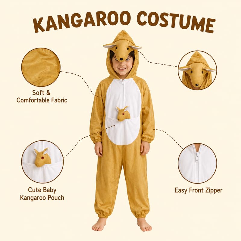 Image of Animal Costume for Kids | Plush Fancy Dress Costume for Boys & Girls |School Fancy Dress, Annual Day, Jungle Theme, Role Play, Halloween & Birthday Party