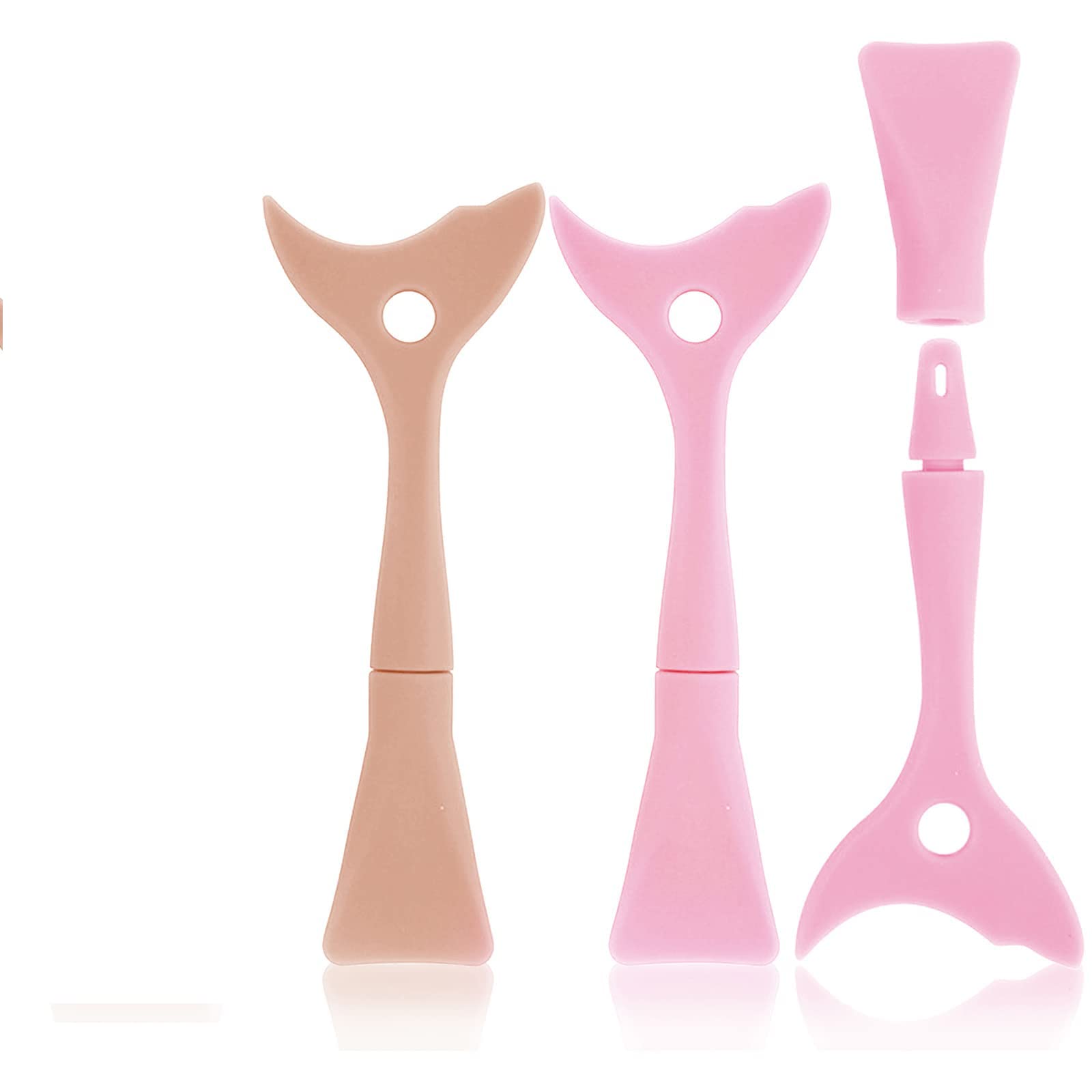 2Pcs Mascara Shield Applicator Mascara Guard Silicone Eye Lash Eyeshadow Eyeliner Auxiliary Tool with Face Mud Mask Brush Applicator Reusable Detachable Multi-Purpose Lazy Quick Eye Makeup Tool