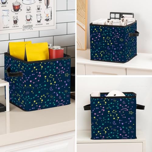Boîte de rangement zodiaque coloré pliable avec poignées robustes - 8