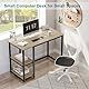 WOHOMO Kleiner Schreibtisch, 100cm Holz Bürotisch Schreibtisch mit Stauraum Computertisch PC für Home Office, Beige