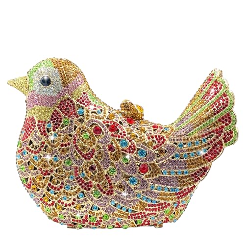 Mini pochette oiseau cristal de luxe pour femme sac de soirée