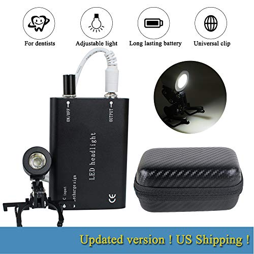 CARESHINE Protable LED Head Light Lamp for Dental Surgical Medical Binocular Loupe Black