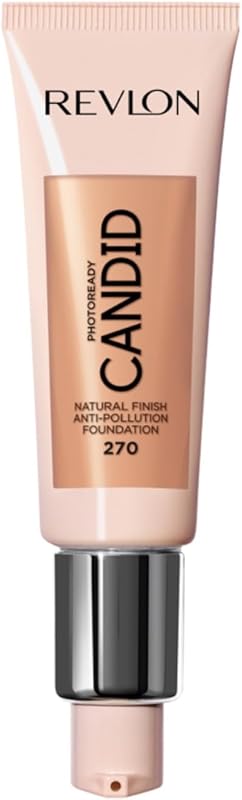 Revlon PhotoReady Candid Natural Finish Foundation, con ingredientes anticontaminación, antioxidantes y antiluz azul, 270 beige medio, 0,75 fl. onz.