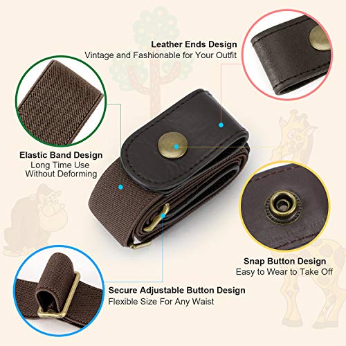 WHIPPY Buckle Free Elastic Kids Toddler Belt, No Buckle Stretch Adjustable Belts for Girls Boys Back to School Supplies3
