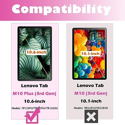 YRH for Lenovo Tab TB311FU 10.1 inch Case 2025, Kids EVA Shockproof Handle Stand Cover for Lenovo TB311XU 10.1'', Pink - Image 2