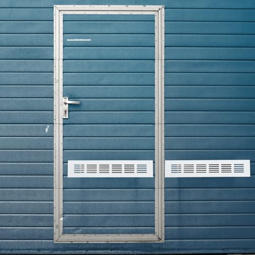 Grille d'aération de porte persienne aluminium argenté pour ventilation meuble - 8