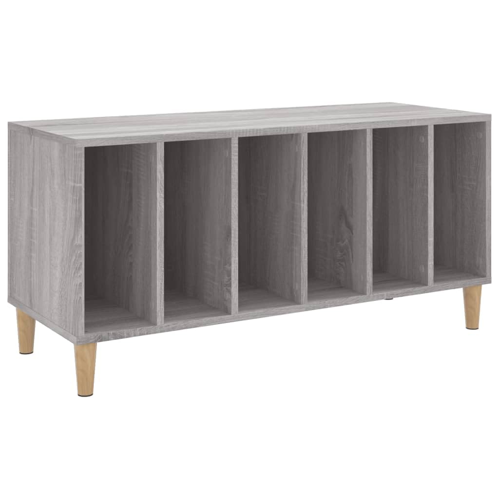 Nowoczesny stojak gramofonowy z miejscem na płyty winylowe, szary sonoma 100 x 38 x 48 cm, drewno inżynieryjne, stylowy stół pod telewizor, otwarta komora przednia, idealny dla miłośników muzyki, nize