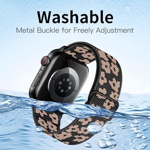 MITEV 6 Pack Stretchy Solo Loop Compatible with Apple Watch Band 38mm 40mm 41mm 42mm 44mm 46mm 45mm 49mm Women,Soft Nylon Elastic Braided Strap Wristband for iWatch Series 11 10 9 8 7 6 5 4 3 Ultra/SE — view 2