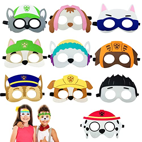 Sunshine smile - Máscaras de animais para crianças, máscaras infantis para colorir, aniversário, decoração para festa selvática, máscara de feltro, patrulha pata