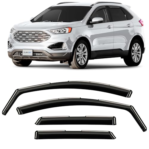 CLIM ART in-Channel Incredibly Durable Rain Guards for Ford Edge 2015-2024, Original Window Deflectors, Vent Window Visors, Vent Deflector, 4 pcs. - 615076