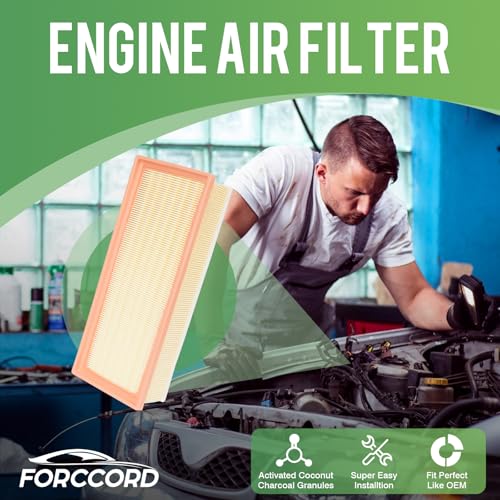 Image of 2-Pack Engine Air Filter Fits for Audi Q5 2.0L 11-17, A4 Quattro 2.0L 09-16, A5 Quattro 2.0L 10-17, A4 2.0L 09-16, allroad 2.0L 13-16, A5 2.0L 10-15 Air Filter Replacement CA10522