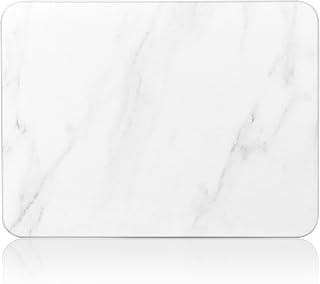 Stone Dish Drying Mats for Kitchen Counter, Ultra Absorbent, Fast Dry, Non-Slip, Heat Resistant, Eco-Friendly Diatomaceous Earth Mat for Baby Bottles, Dishes, and More(16x12 inch, Whtie Marble)
