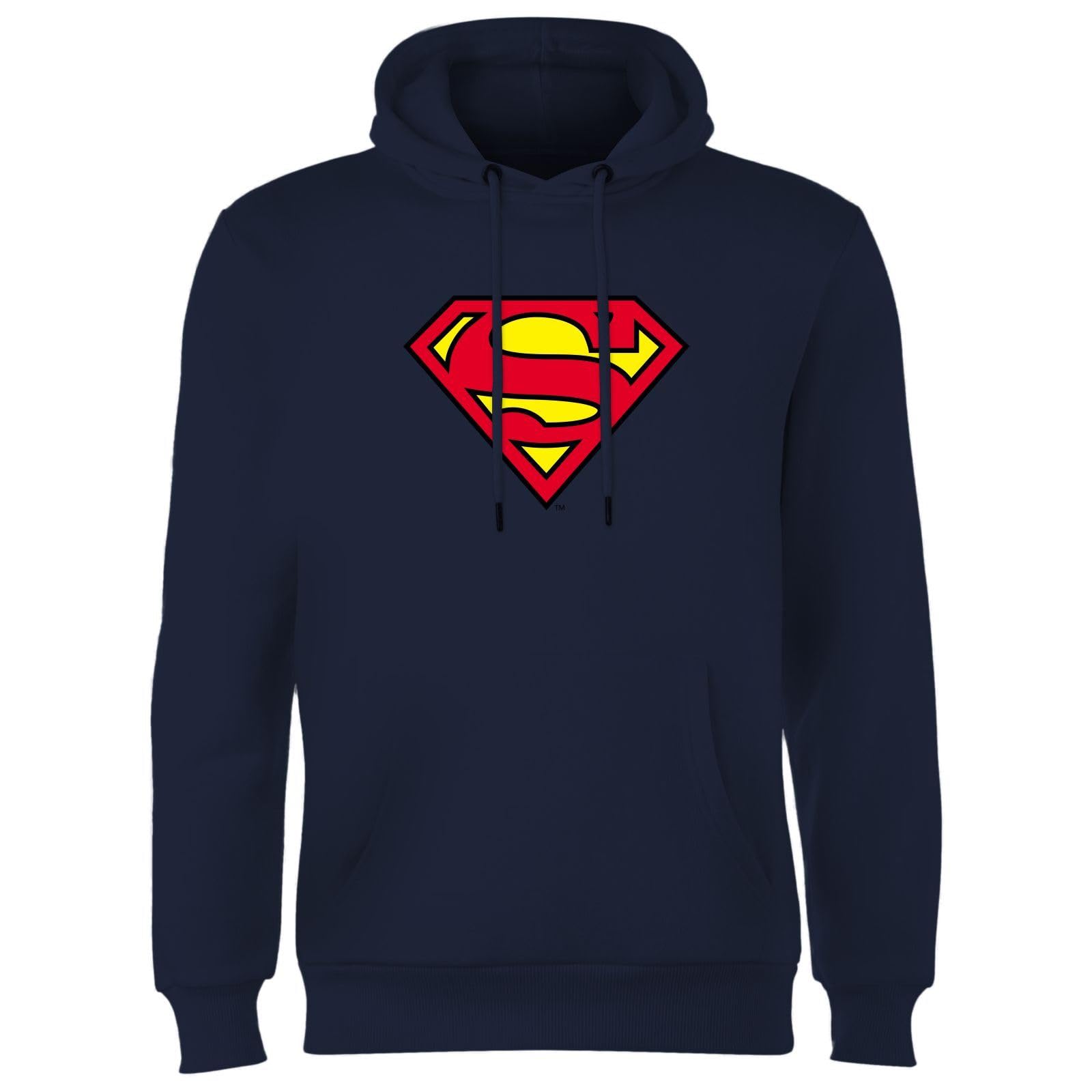 Zavvi Official Superman Shield Hoodie Adults Navy - XL