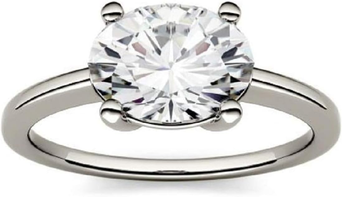Stunning East West Solitaire Engagement Ring, Oval Cut 1CT-4CT, Colorless Moissanite Ring, 925 Sterling Silver Ring, Wedding Ring, Perfact for Gift Or As You Want