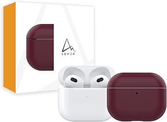 ARMOR Leather Case for AirPods (3rd Gen) (Bordeaux Red)