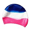 Swimming cap HLUomini E Donne Adulti Capelli Lunghi Cappello di Nuoto Impermeabile Auricolare per Orecchie, Stripes Tricolor,Stripes Tricolor