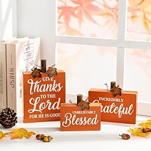 Glitzhome Fall Thanksgiving Harvest Table Sign Decorations