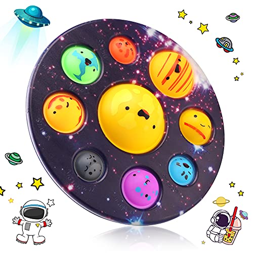 Solar Simple Dimple, Fidget Popper Toys, Simple Planet Dimple, Sensory Toy, 8 Planet Dimple Fidget Satisfying Toys, Early Education Sensory Brain Development, Stress Relief Anti-Anxiety ADHD Toy