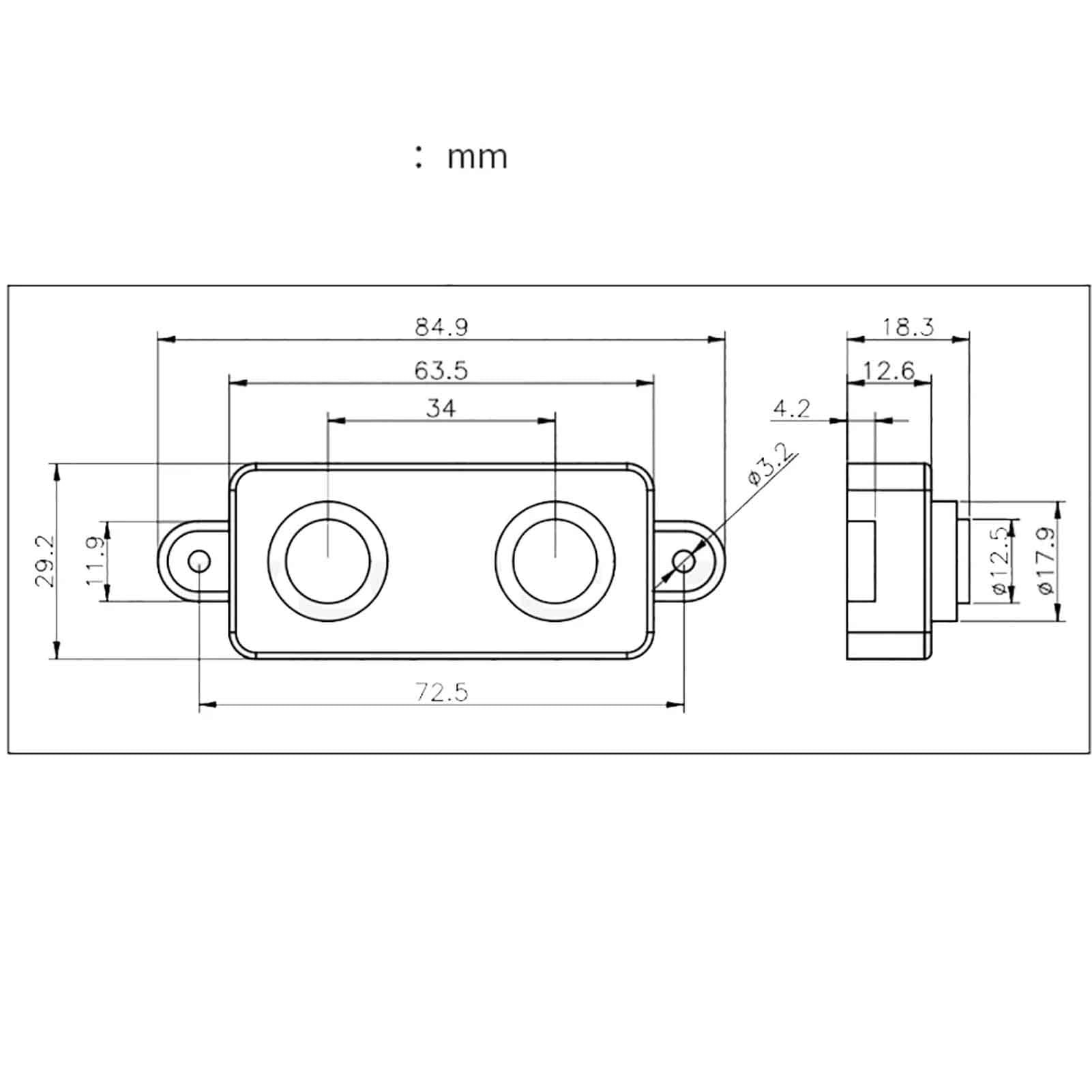iDili Waterproof Ultrasonic Module Obstacle Avoidance Sensor AGV Robot High Precision Ranging Intelligent Cart Auto Sensing 3-450CM
