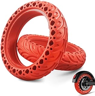 2 Pack Scooter Replacement Tire Red Solid Honeycomb Tyres Fits 8.5 Inch Hub Scooter Replacement Wheel Non-Slip Anti Puncture Tires Electric Scooter Accessories for Xiaomi M365Pro(A- RED)