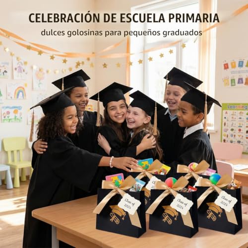 Miniatura 4 de Rhivrillion Regalos Para Graduacion - 10 Bolsas Birrete Con Cinta Dorada 10 Tarjetas Manuscritas Graduation Cap Candy Cards, Caja De Regalo De Graduación Para Fiestas