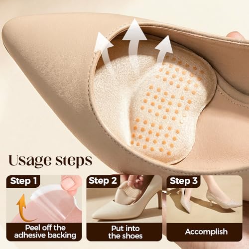 Almohadillas metatarsales para mujer, 3 pares, diseño antideslizante miniatura 3