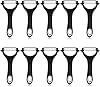10 Pack Vegetable Potato Peeler for Kitchen,Ergonomic Soft-Touch Handle-Black (Black, 10 Pack)