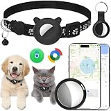 Collare GPS Gatto, GPS per Cani Senza Abbonamento con iOS e Android Air (Nero)