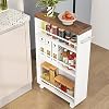 Tribesigns Slim Storage Cart Rolling Narrow Kitchen Cart on Wheels for Small Place 4 Tier Slide Out Slim Utility Cart Skinny Laundry Cart with Handle for Kitchen Bathroom Laundry Modern