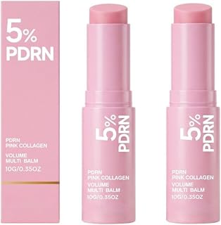 PDRN Pink Collagen Volume Multi Balm Stick, Portable Multi Balm, Hydrating Face Stick Makeup Base & Primer, Non-sticky Moisturizer for Lips, Eyes and Neck