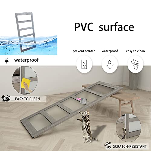 Barnsmith 42In X 84In Glass Barn Door With 7Ft Sliding Door Hardware Kit Included & Handle,5-Panel Frosted Glass Solid Wood Slab With Water-Proof Pvc Surface,Pre-Drilled Easy Assembly,Grey #TOP3
