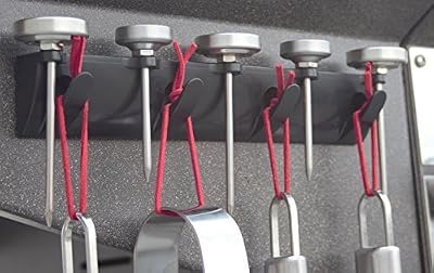 FEROS Magnetic BBQ Grilling Tool and Accessories Holder + Two Waterproof Tool Sleeves & Bonus Lanyard ! - Holds 4 Utensils and 5 Thermometers! Great for Holding Spatulas, Tongs, Brushes, Scrapers, ect