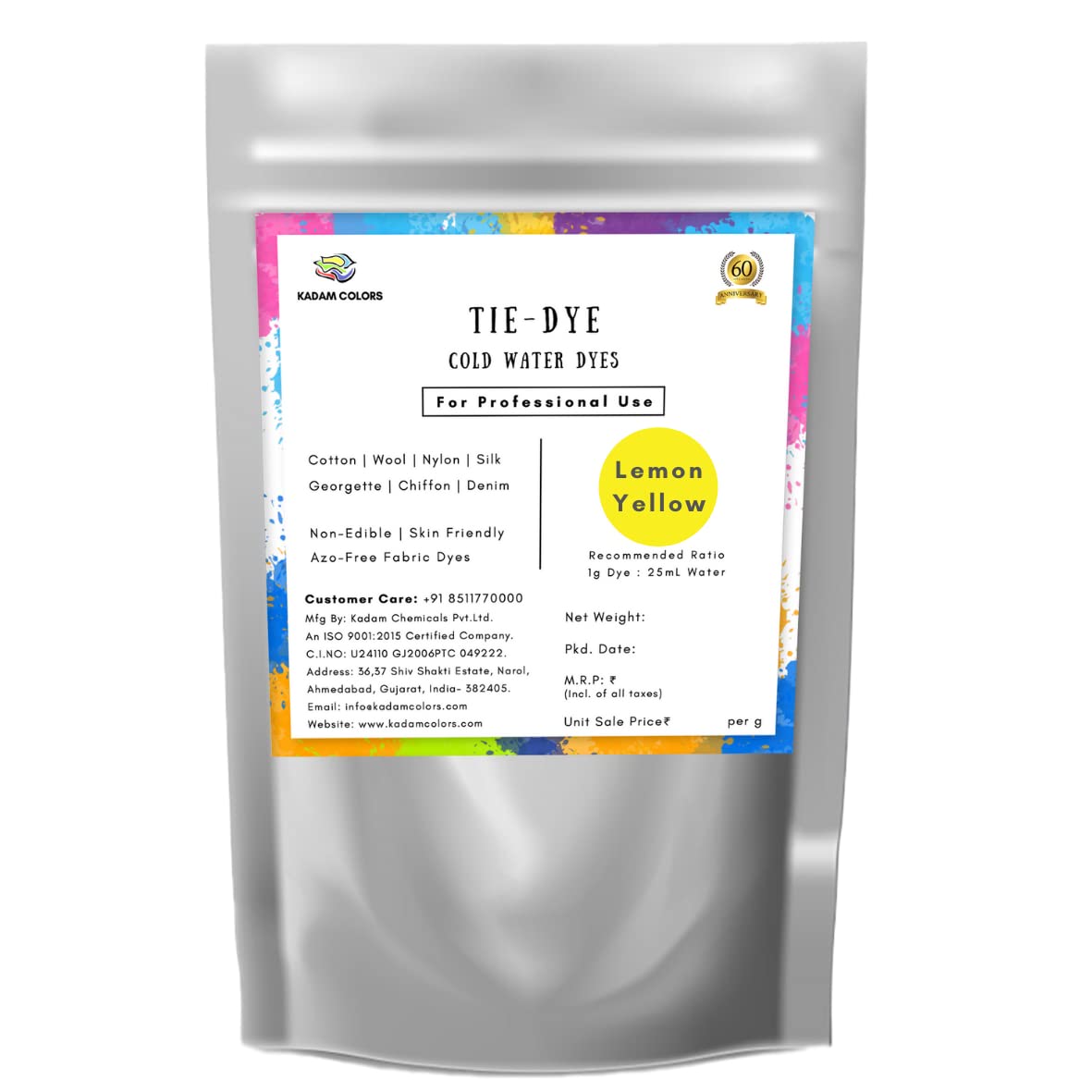 Skin Friendly Tie Dye Colour, Lemon Yellow 500g, Tie Dye up to 250 t-Shirts, Cold Water Dyes, Fabric Dye Colors (B09Z6V3FD2) Amazon Price History, Amazon Price Tracker