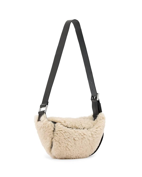 AllSaints Luna Shearling Xbody Natural/Black W220XD One Size by AllSaints - Image 5