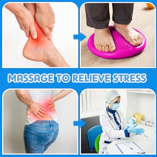 Image of Jerify 4 Pcs Wiggle Seat Flexible Inflated Wobble Cushion Stability Balance Pad Balance Disc Sensory Seat for Men Women Fitness Physical Exercise Improving Posture Home Office
