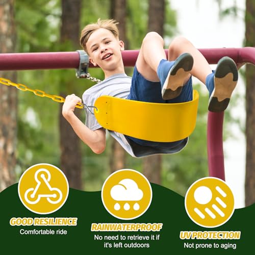Image of Swings Set - 2-Pack Suitable for Kids and Adults, Comes with Hooks & Chains, Perfect for Backyard