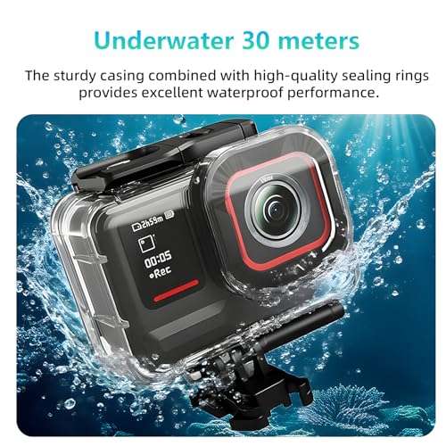 Image of Underwater Housing Case for Insta 360 ACE 2, Clear PC Material, 30M Waterproof, Marine-Grade Steel Buttons, Three-Fold Buckle Lock (YH-ace2)