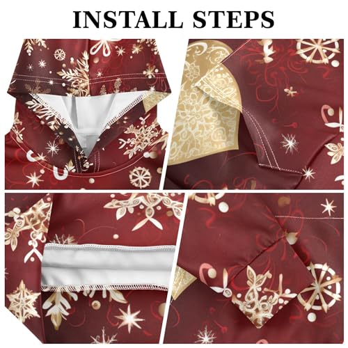 Kids Hoodies Sweaters Christmas Xmas Snowflake Hooded Sweatshirts with Big Pockets for Boys Girls B04003723